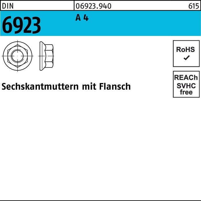 Sechskantmutter DIN 6923 m.Flansch