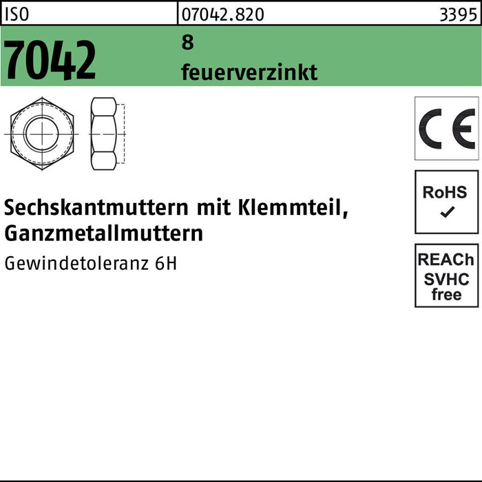 Sechskantmutter ISO 7042 m.Klemmteil