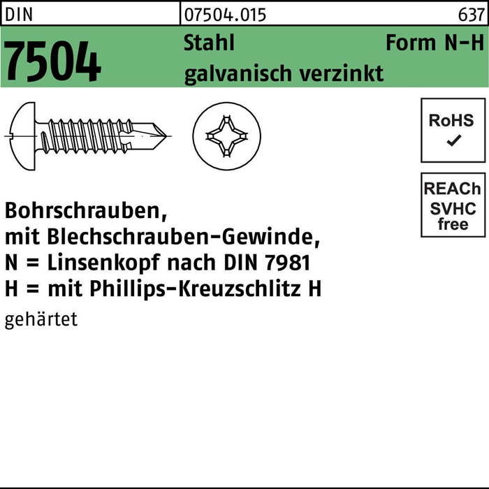 Bohrschraube DIN 7504 m.Linsenkopf
