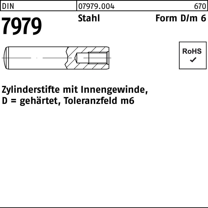 Zylinderstift DIN 7979 m.Innengewinde