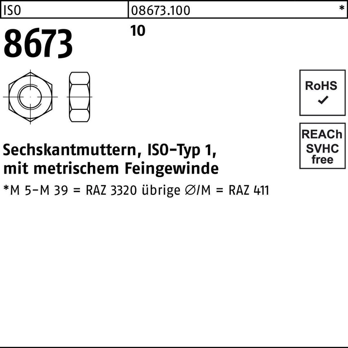 Sechskantmutter ISO 8673