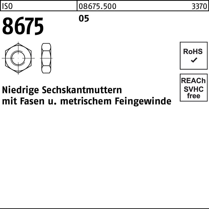 Sechskantmutter ISO 8675 m.Fasen