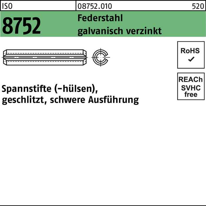 Spannstift ISO 8752 geschlitzt