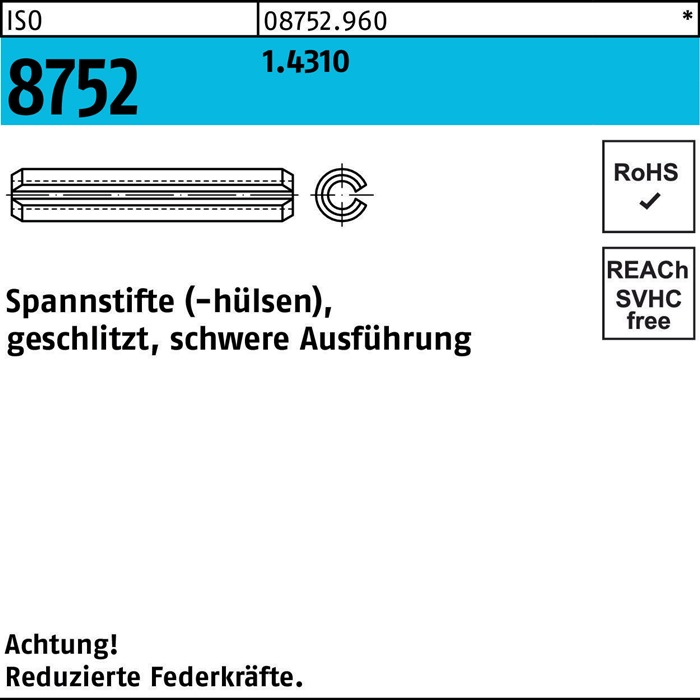 Spannstift ISO 8752 geschlitzt