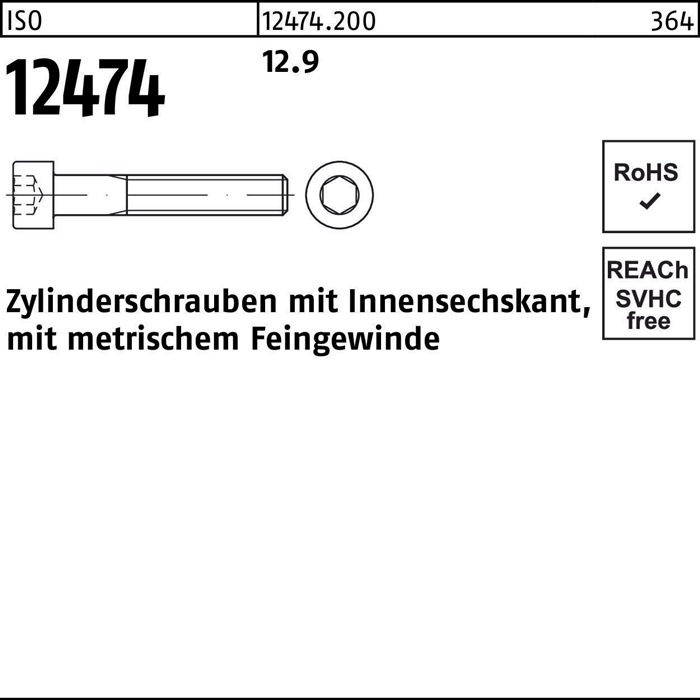Zylinderschraube ISO 12474 m.Innensechskant