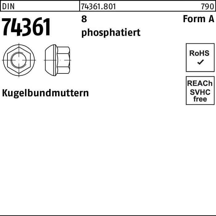 Kugelbundmutter DIN 74361