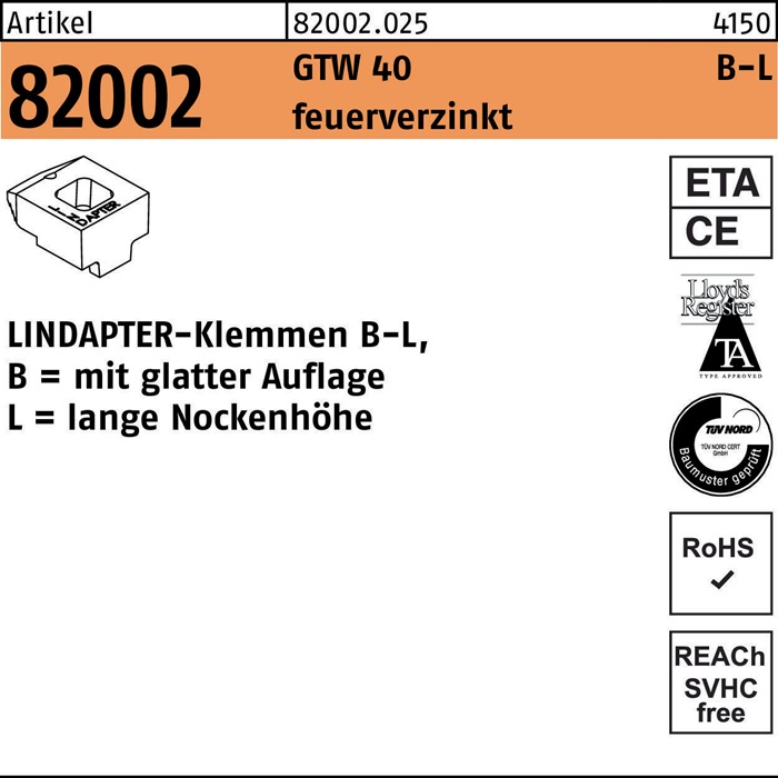 LINDAPTER Klemmen R 82002 GTW 40