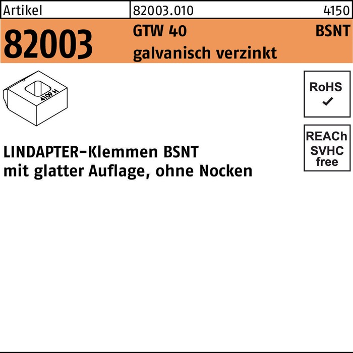 LINDAPTER Klemmen R 82003 GTW 40 BSNT