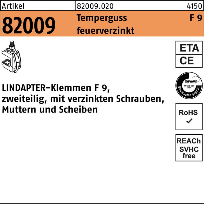 LINDAPTER Klemme R 82009 GTW 40 F 9
