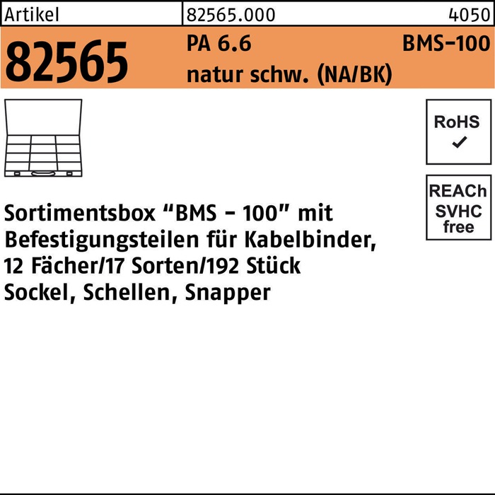 HELLERMANNTYTON Sortimentsbox R 82565 f.Kabelbinder