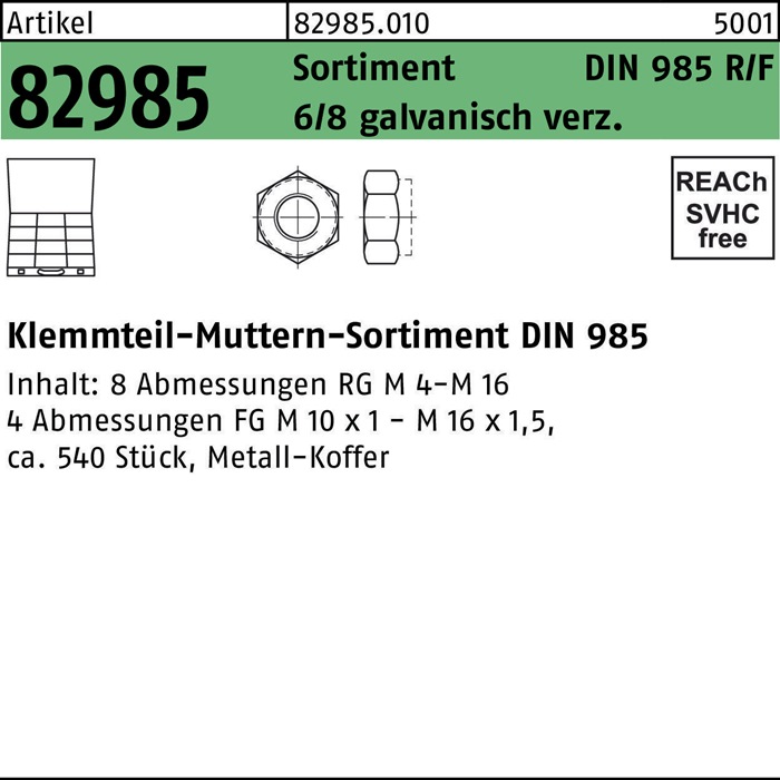 Sicherungsmuttersortiment DIN 985