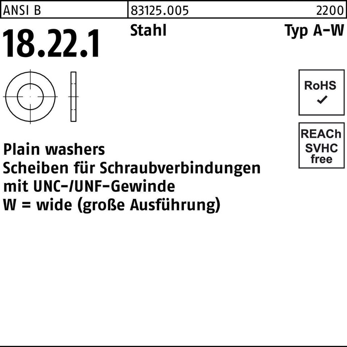 Unterlegscheibe ANSI B18.22.1 Typ N