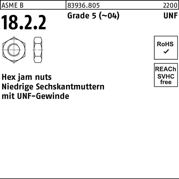 Sechskantmutter R 83936 m.UNC-Gewinde niedrig