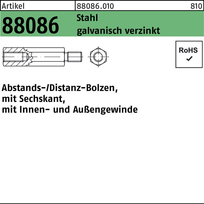 Sechskantabstandsbolzen R 88086