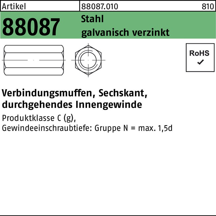 Sechskantverbindungsmuffe R 88087