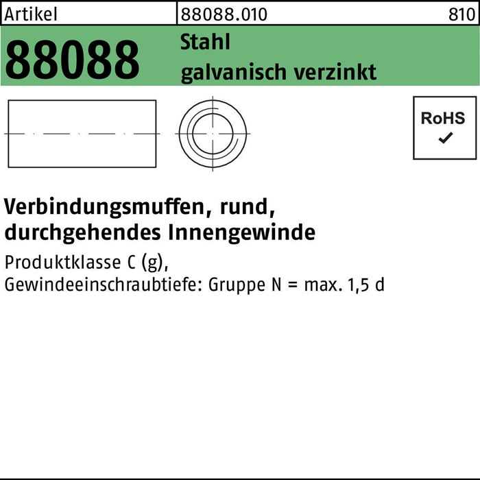 Verbindungsmuffe R 88088 rund m.IG