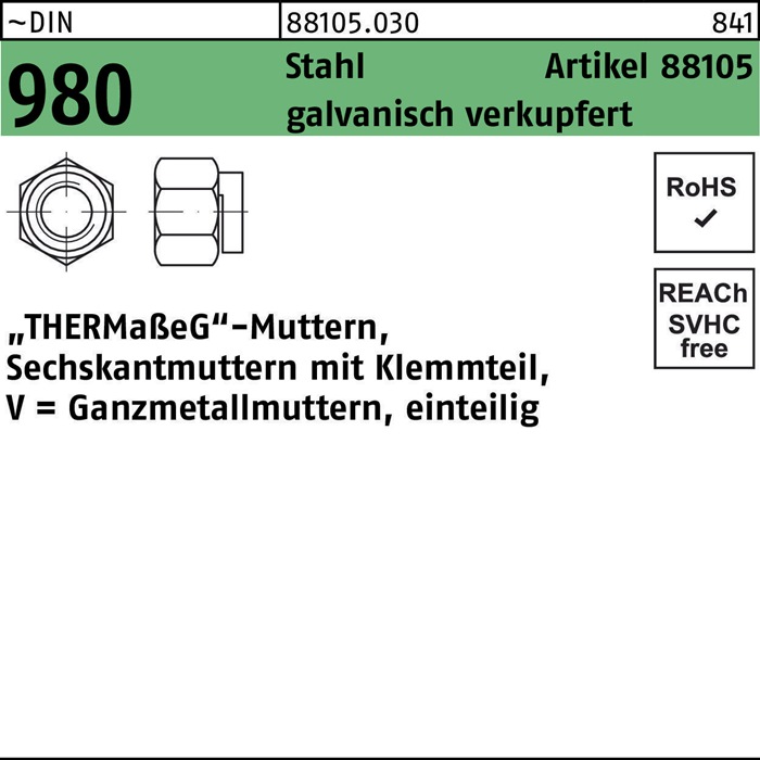 Sechskantmutter R 88105 m.Klemmteil