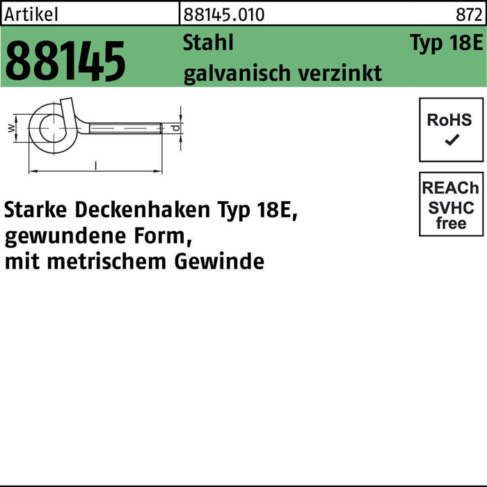 Deckenhaken R 88145 Typ 18E