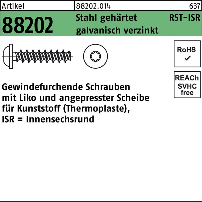 Gewindefurchendeschraube R 88202 Liko ISR