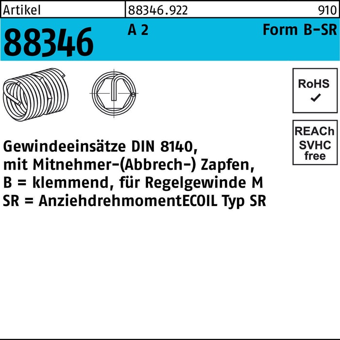 AMECOIL Gewindeeinsatz R 88346 Form B-SR