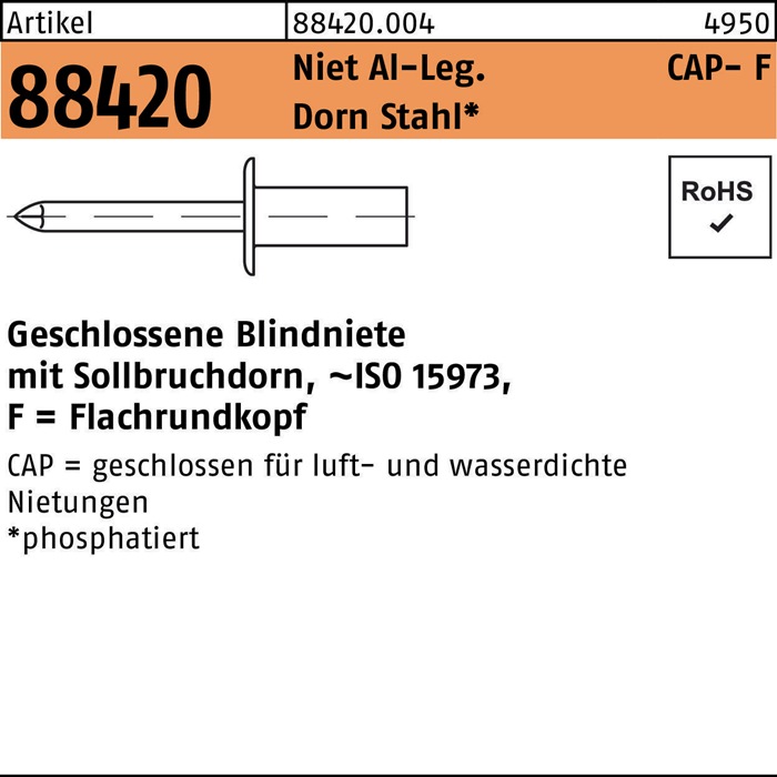 GESIPA Blindniete R 88420 Flachrundkopf