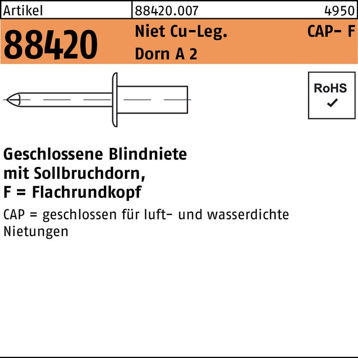 GESIPA Blindniete R 88420 Flachrundkopf