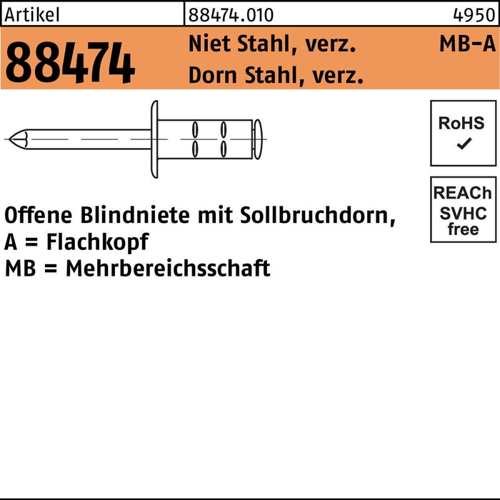 GESIPA Blindniete R 88474 Flachkopf