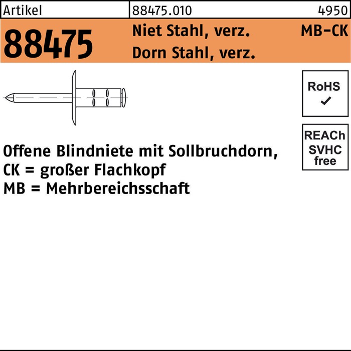GESIPA Blindniete R 88474 Flachkopf