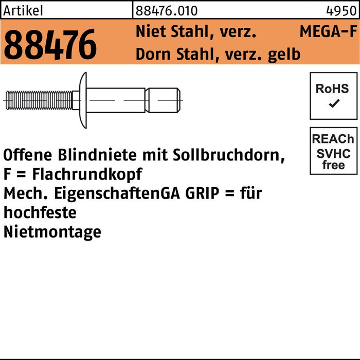 GESIPA Blindniete R 88474 Flachkopf