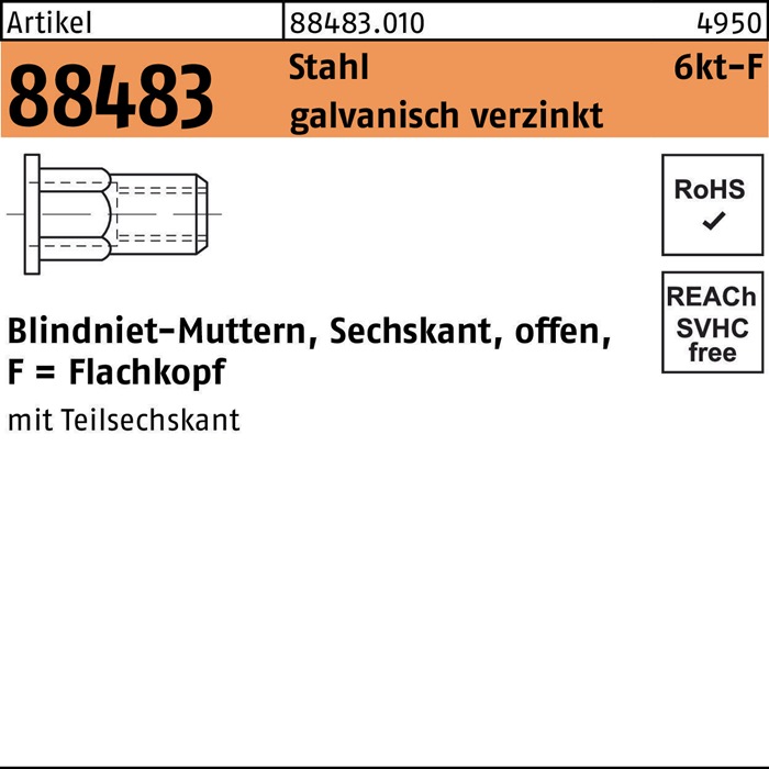 Sechskantblindnietmutter R 88483 FLAKO