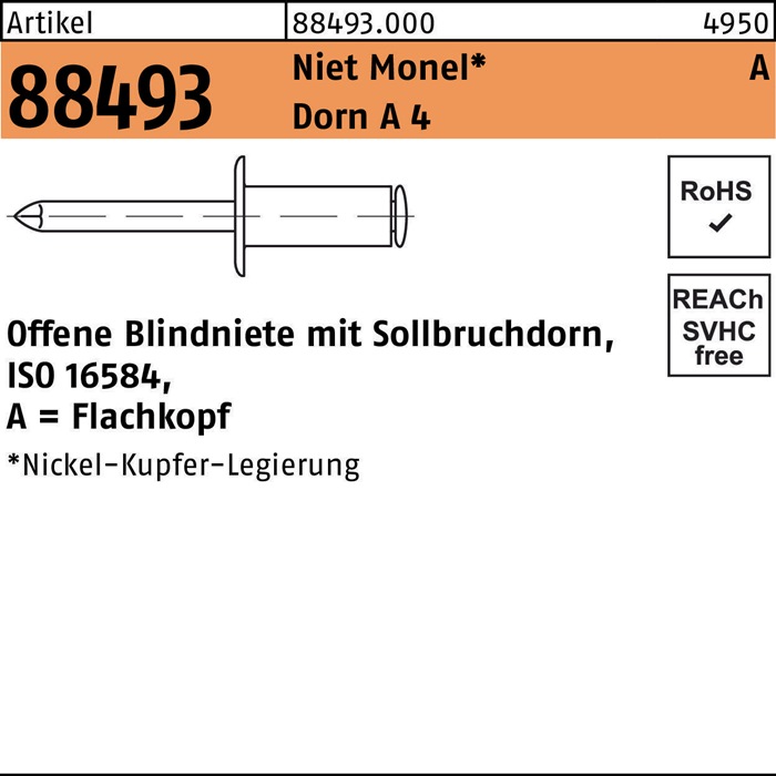 Blindniete R 88493 Flachkopf