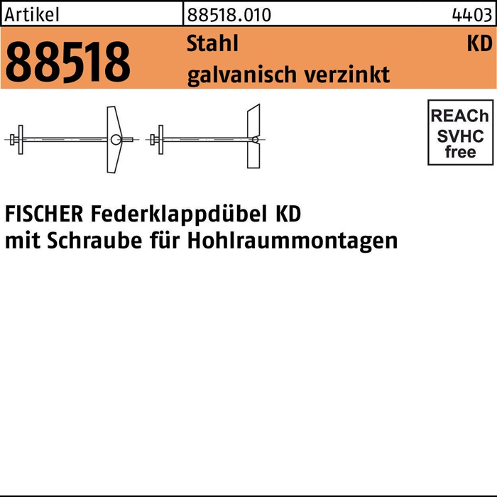 FISCHER Klappdübel R 88518 m.Schraube
