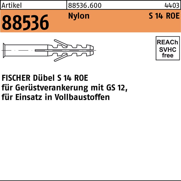 FISCHER Dübel R 88536