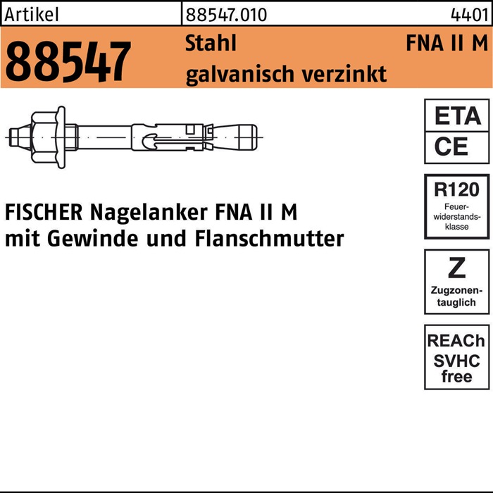 FISCHER Nagelanker R 88547 m.Gewinde