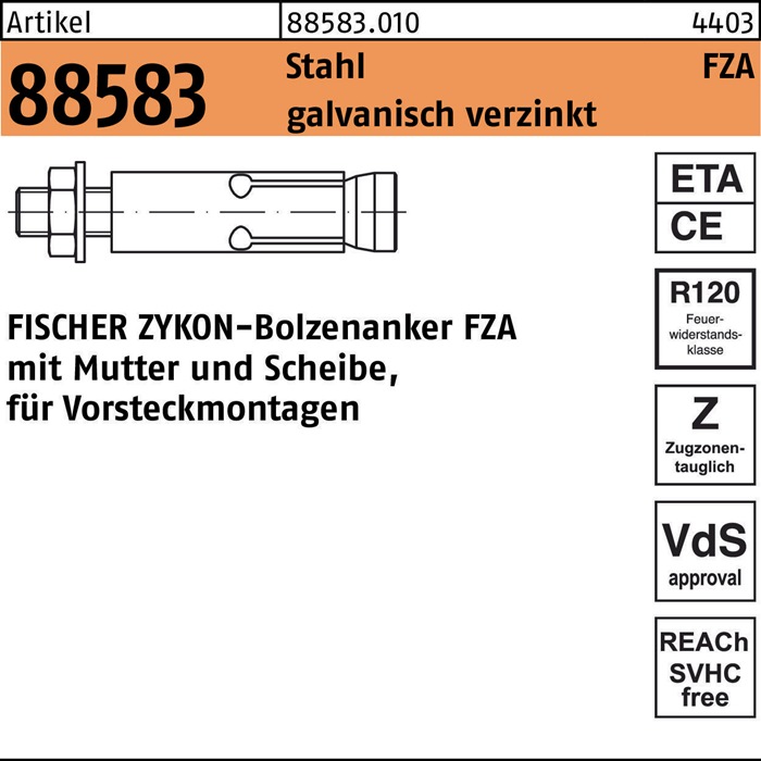 FISCHER Bolzenanker R 88583 ZYKON FZA