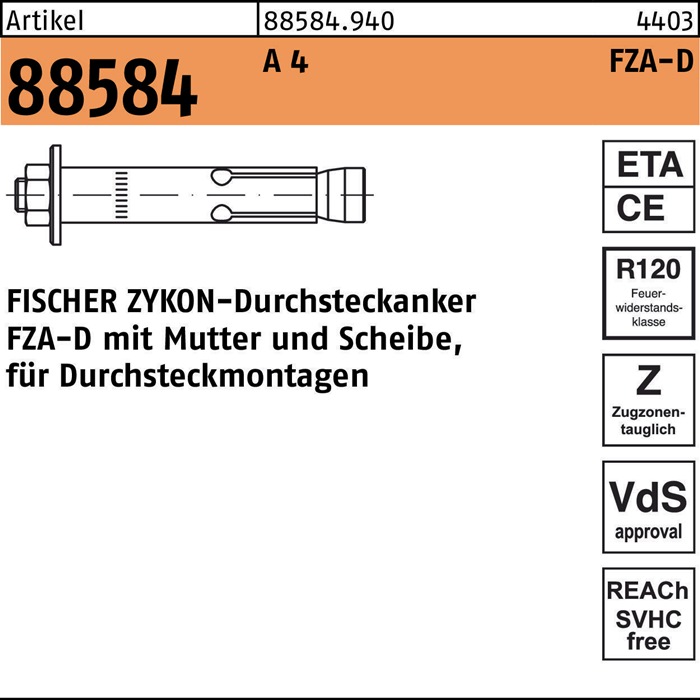 FISCHER Durchsteckanker R 88584 ZYKON FZA-D