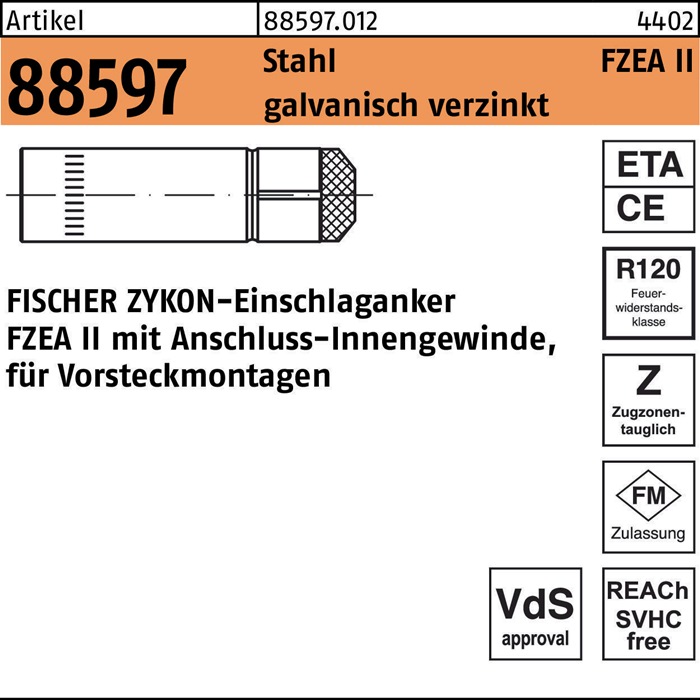 FISCHER Einschlaganker R 88597 ZYKON FZEA
