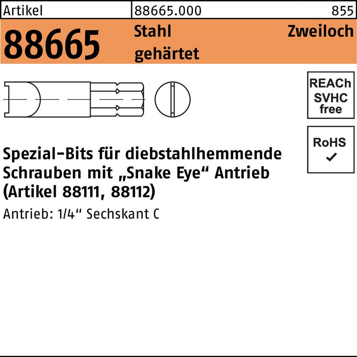 Bit R 88665 Zweiloch