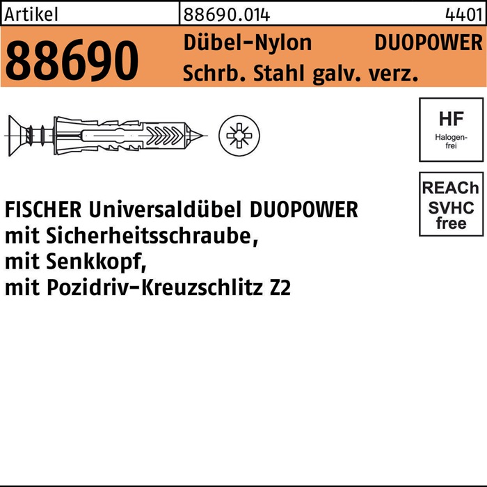 FISCHER Dübel R 88690 SEKO-Schraube