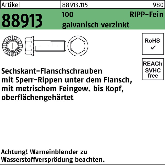 Sechskantflanschschraube R 88913 Sperr-Ripp VG
