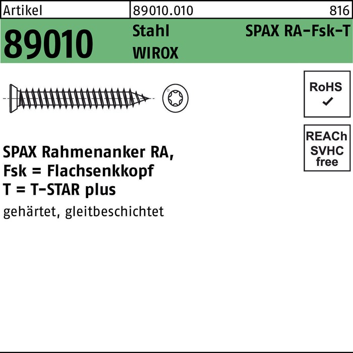 SPAX Rahmenanker R 89010 SEKO T-STAR plus