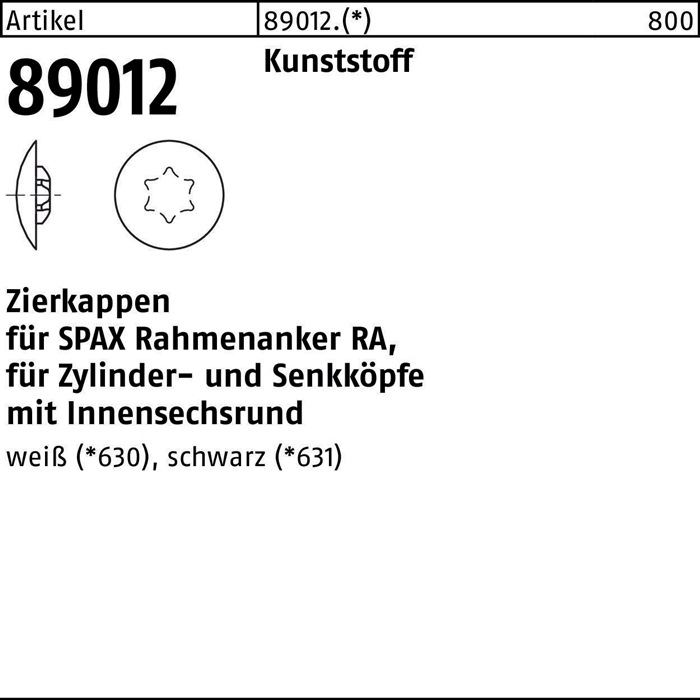 SPAX Kappe R 89012
