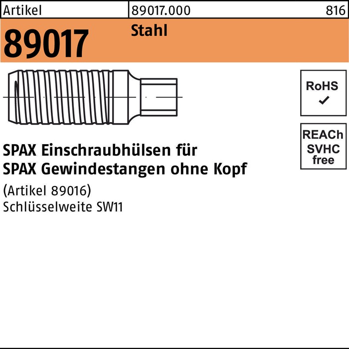 SPAX Einschraubhülse R 89017