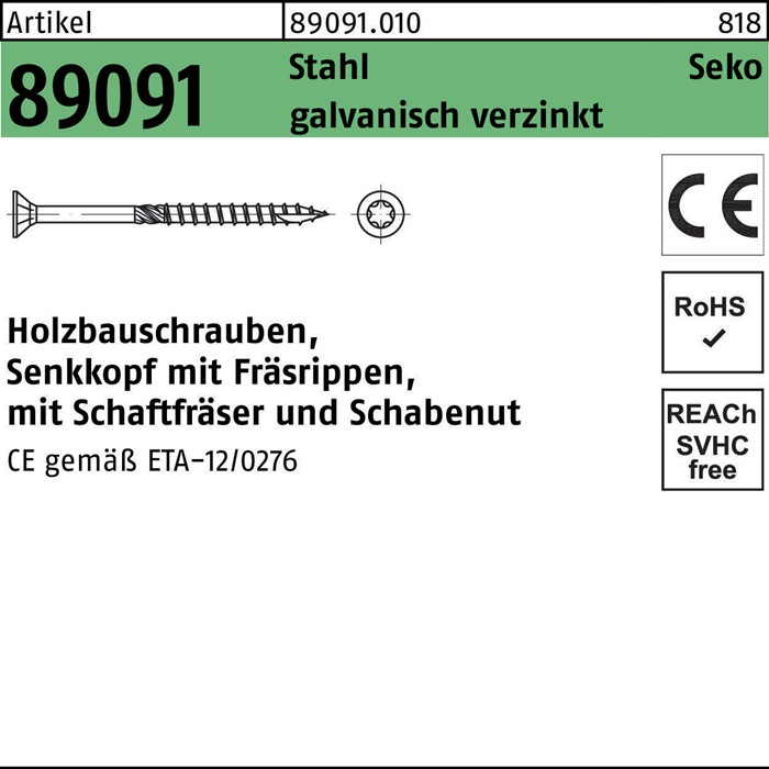 Holzbauschraube R 89091 SEKO Innensechsrund