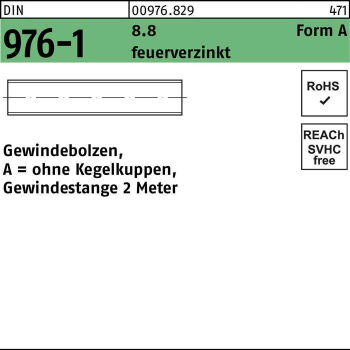 Gewindebolzen DIN 976 o.Kegelkuppen