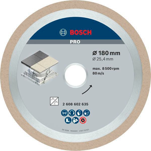 [8000340382] BOSCH Diamanttrennscheibe PRO Ceramic (180 mm, 25,4 mm, 2.2 mm)