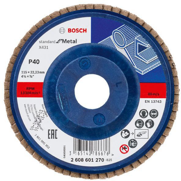 [8000340949] BOSCH Fächerschleifscheibe X431 Standard for Metal (115 mm, 40)