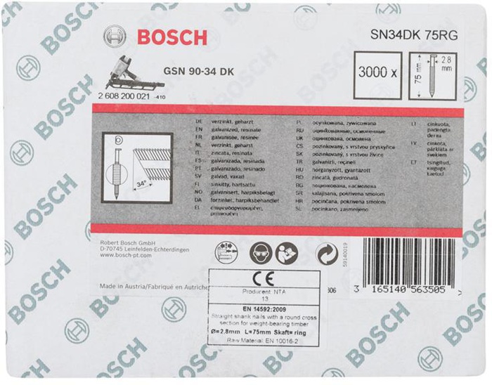 BOSCH Streifennagel SN34DK 75R