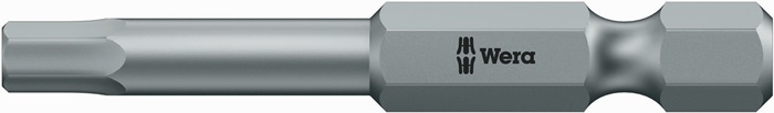 [05059602001] WERA Bit 840/1 Z (50 mm, zähhart, HEX-Plus, 1,5 mm, DIN ISO 1173, Form E 6,3, 840/4 Z, für Schrauben mit Innensechskant-Profil)