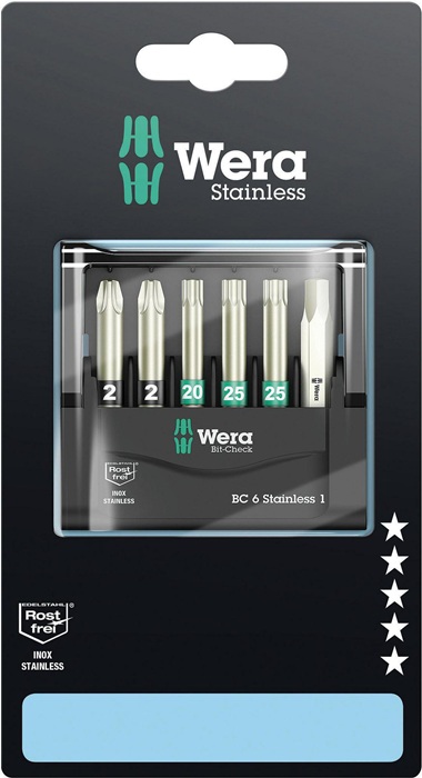 WERA Bitsatz Bit-Check 6 Stainless 1 SB